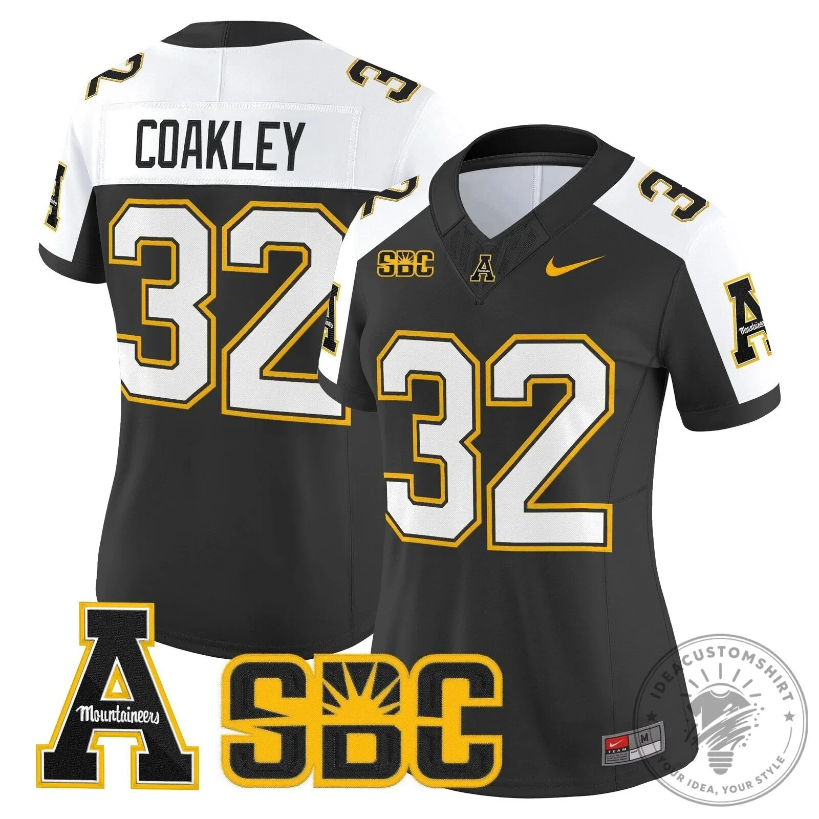 Appalachian State Mountaineers Swann Number 5 Black Football Jersey 73 Appalachian State Mountaineers Swann Number 5 Black Football Jersey