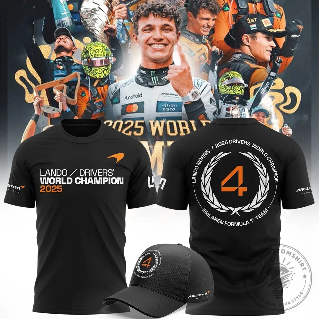 Lando Norris 2025 World Champion McLaren Formula 1 Team T-Shirt