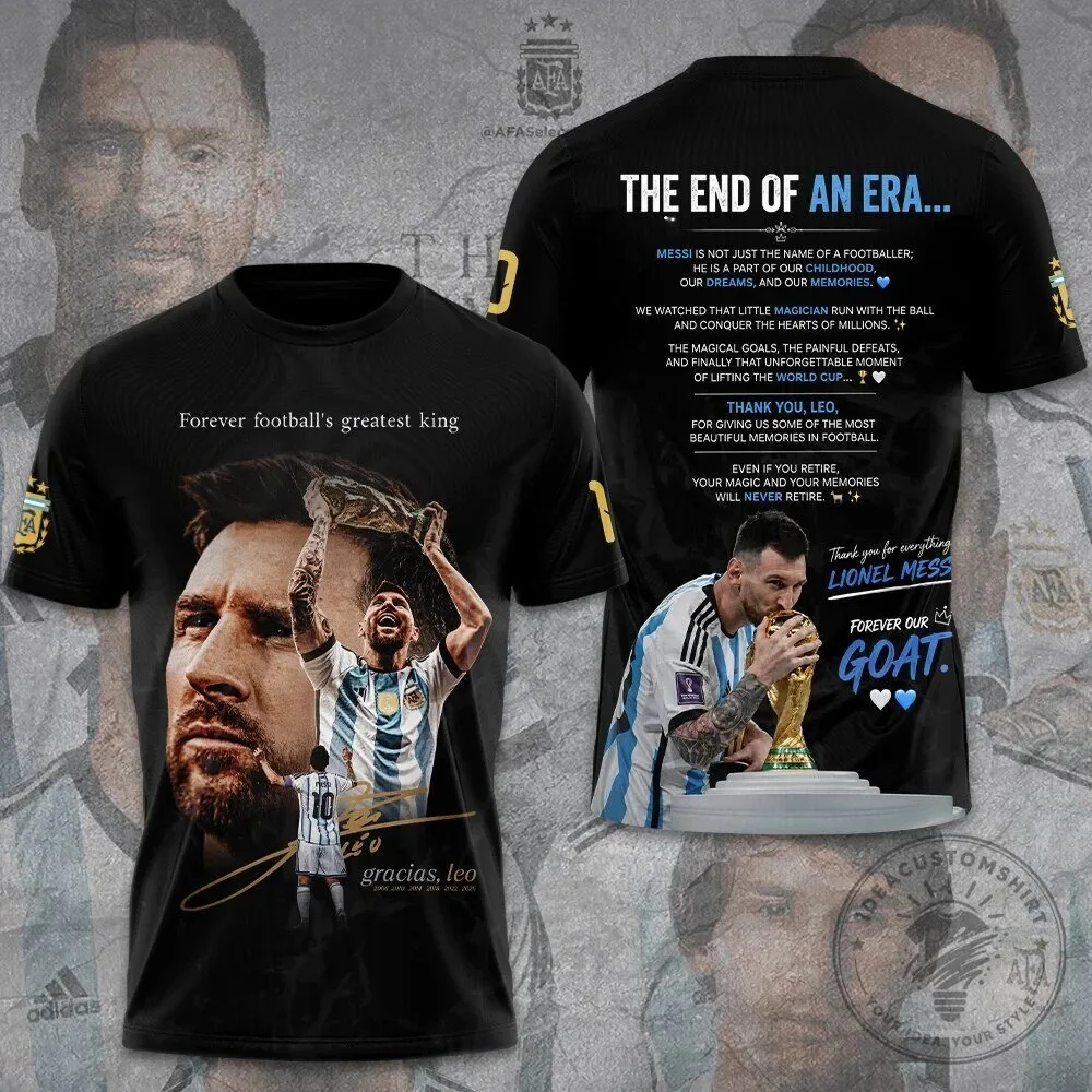 Lionel Messi Forever Our GOAT Football King Commemorative T-Shirt
