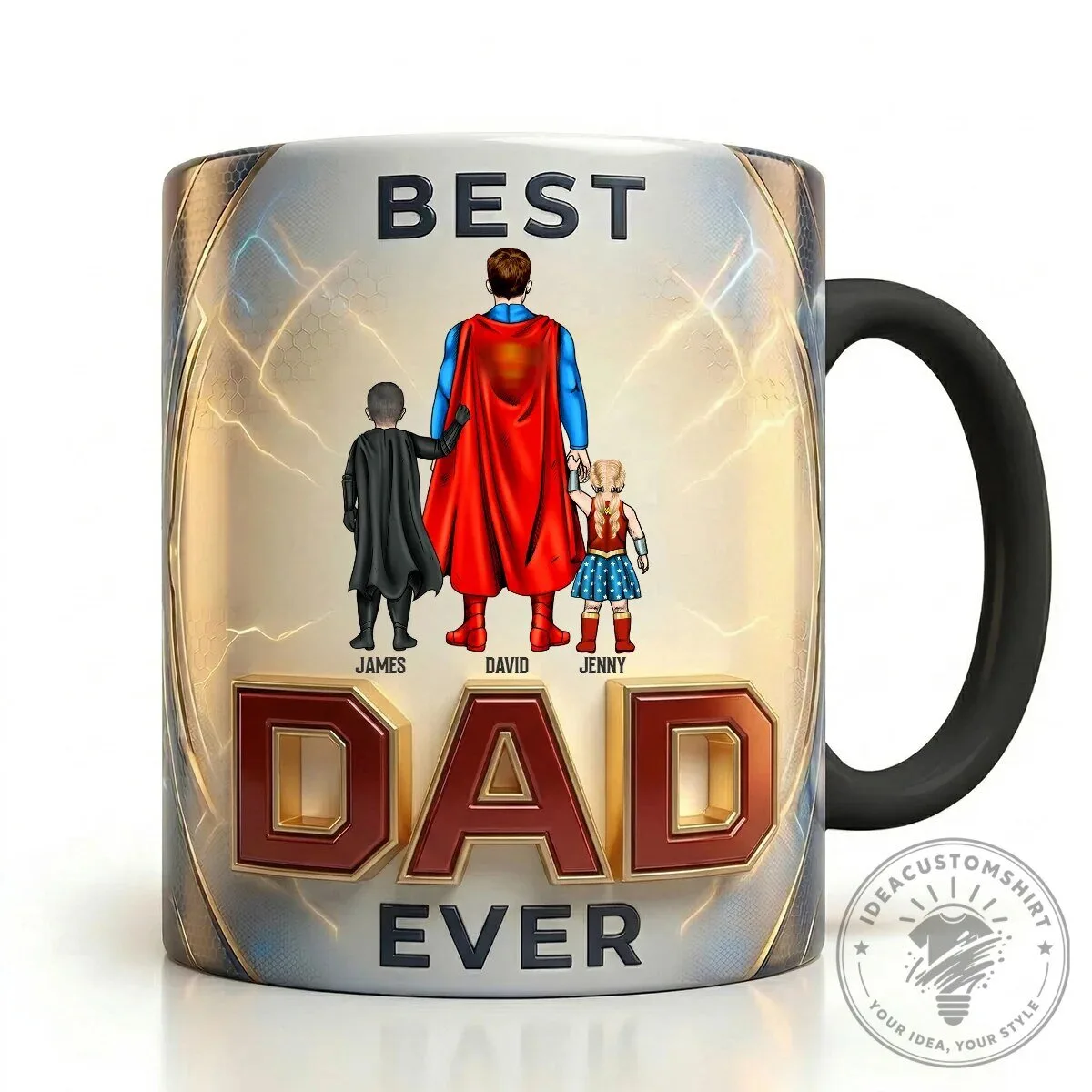 Personalized Best Dad Ever Superheroes Family Custom Coffee Mug 9 Personalized Best Dad Ever Superheroes Family Custom Coffee Mug