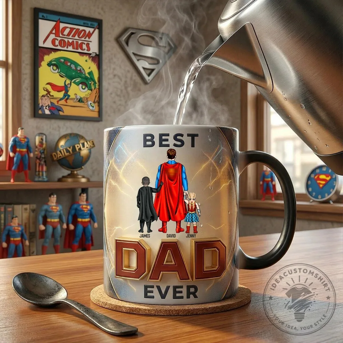 Personalized Best Dad Ever Superheroes Family Custom Coffee Mug 10 Personalized Best Dad Ever Superheroes Family Custom Coffee Mug