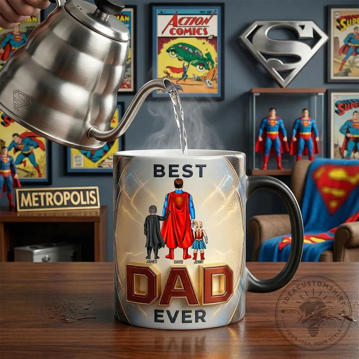 Personalized Best Dad Ever Superheroes Family Custom Coffee Mug 11 Personalized Best Dad Ever Superheroes Family Custom Coffee Mug