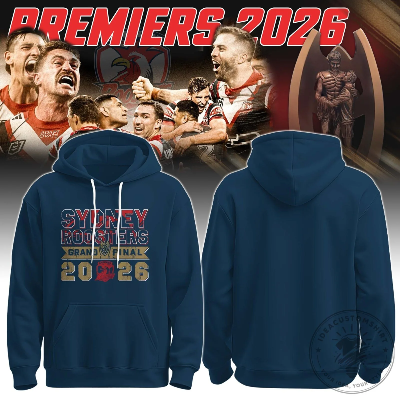 Sydney Roosters National Rugby League Grand Final Premiers 2026 Hoodie