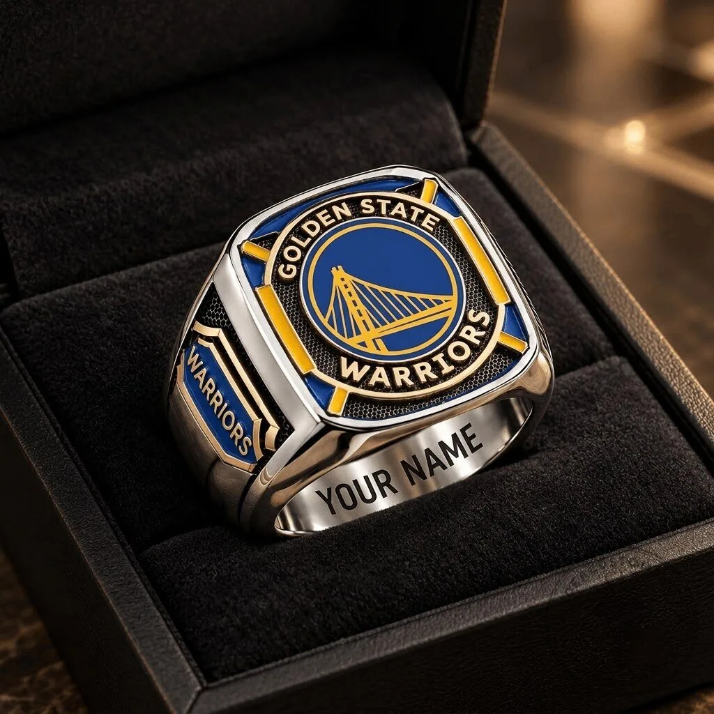 Golden State Warriors NBA Custom Fan Championship Ring with Personalized Name