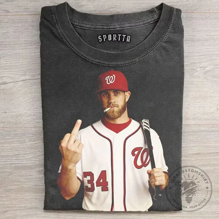 Bryce Harper Middle Finger Baseball Player T-Shirt