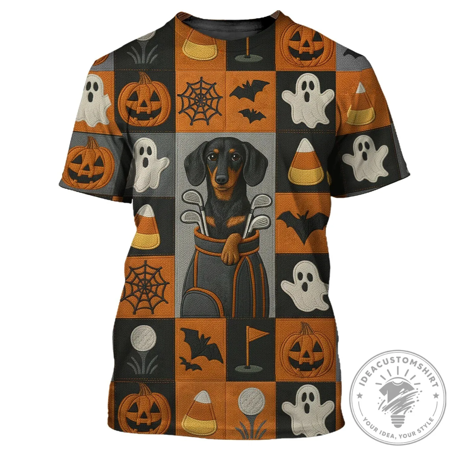 Halloween Lover Shirt Dachshund Golf Polo Shirt For Men, Spooky Dog Pattern Polo Shirt 11 Halloween Lover Shirt Dachshund Golf Polo Shirt For Men, Spooky Dog Pattern Polo Shirt