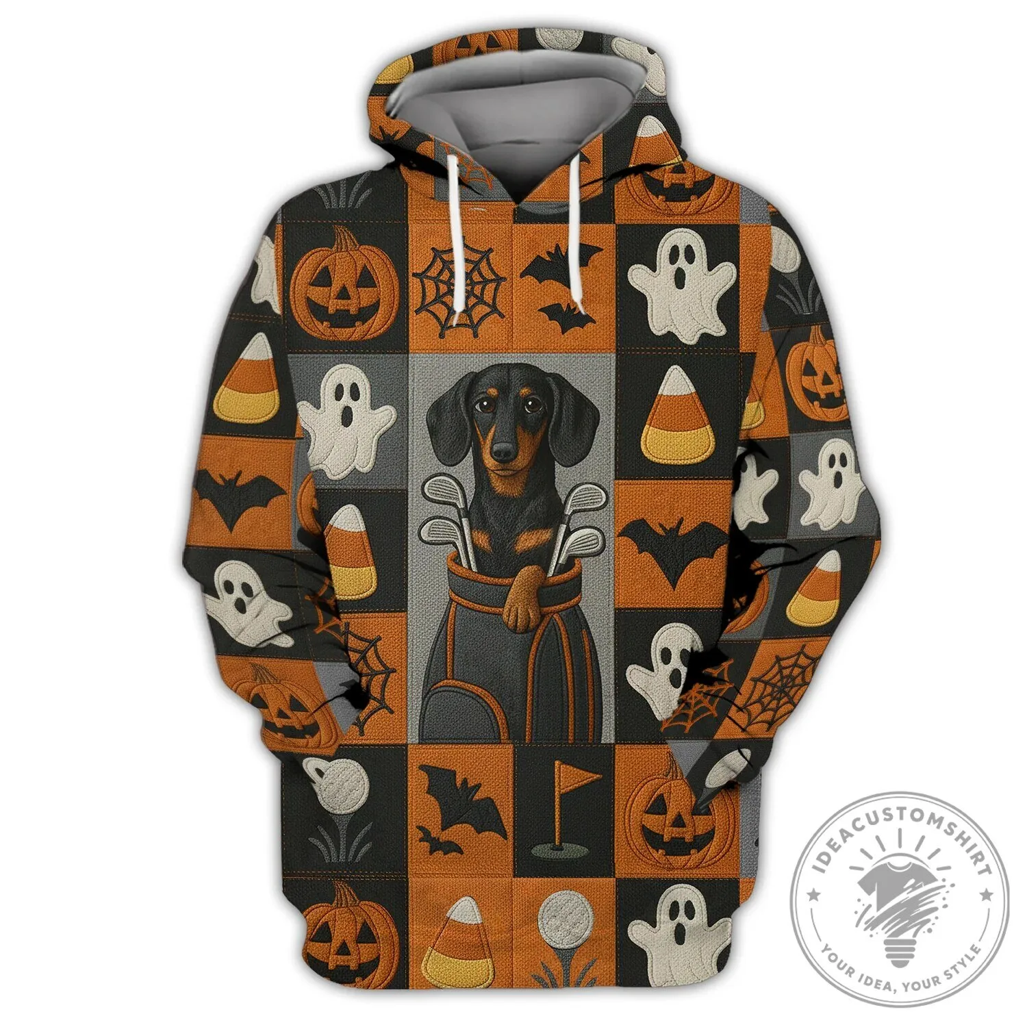 Halloween Lover Shirt Dachshund Golf Polo Shirt For Men, Spooky Dog Pattern Polo Shirt 14 Halloween Lover Shirt Dachshund Golf Polo Shirt For Men, Spooky Dog Pattern Polo Shirt