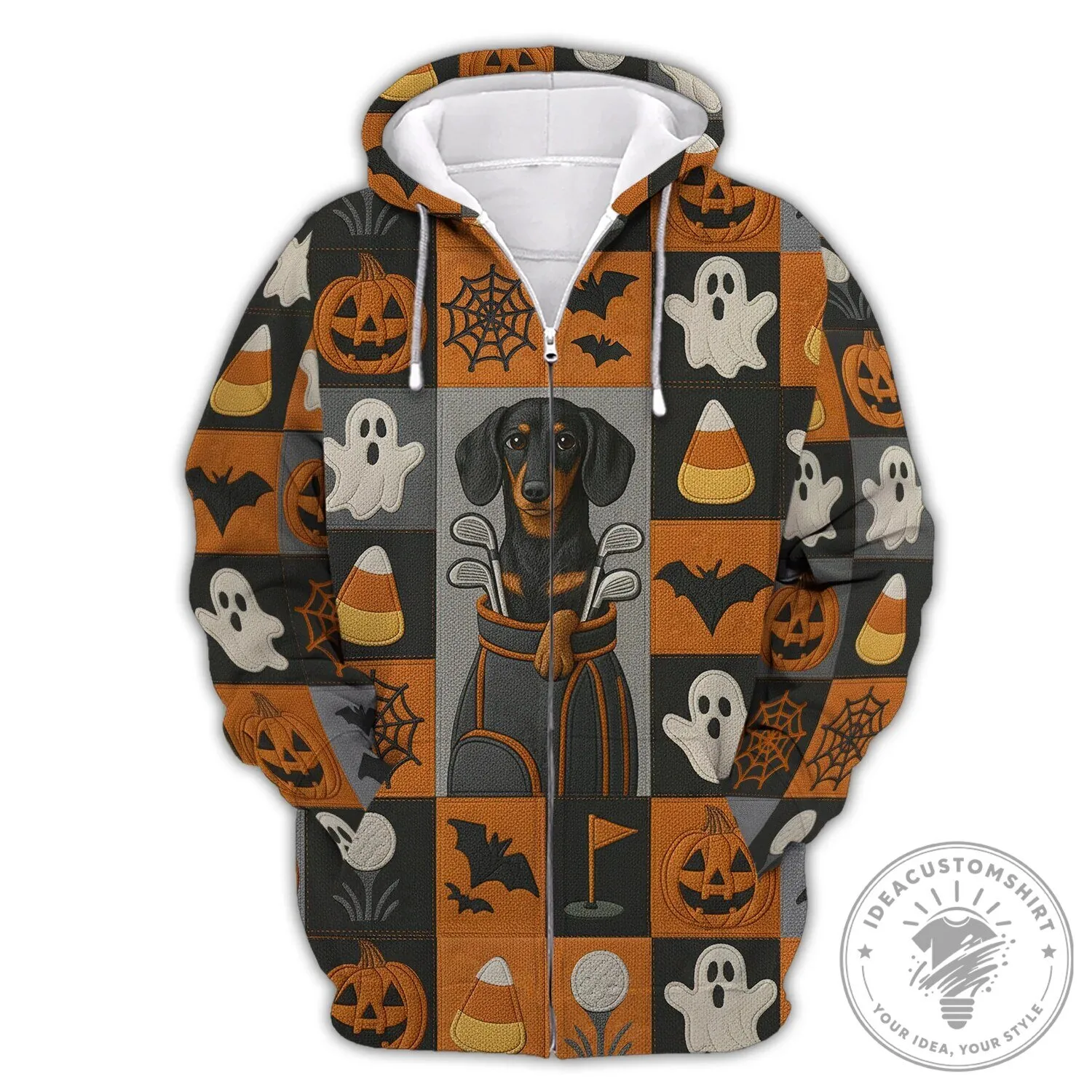 Halloween Lover Shirt Dachshund Golf Polo Shirt For Men, Spooky Dog Pattern Polo Shirt 15 Halloween Lover Shirt Dachshund Golf Polo Shirt For Men, Spooky Dog Pattern Polo Shirt