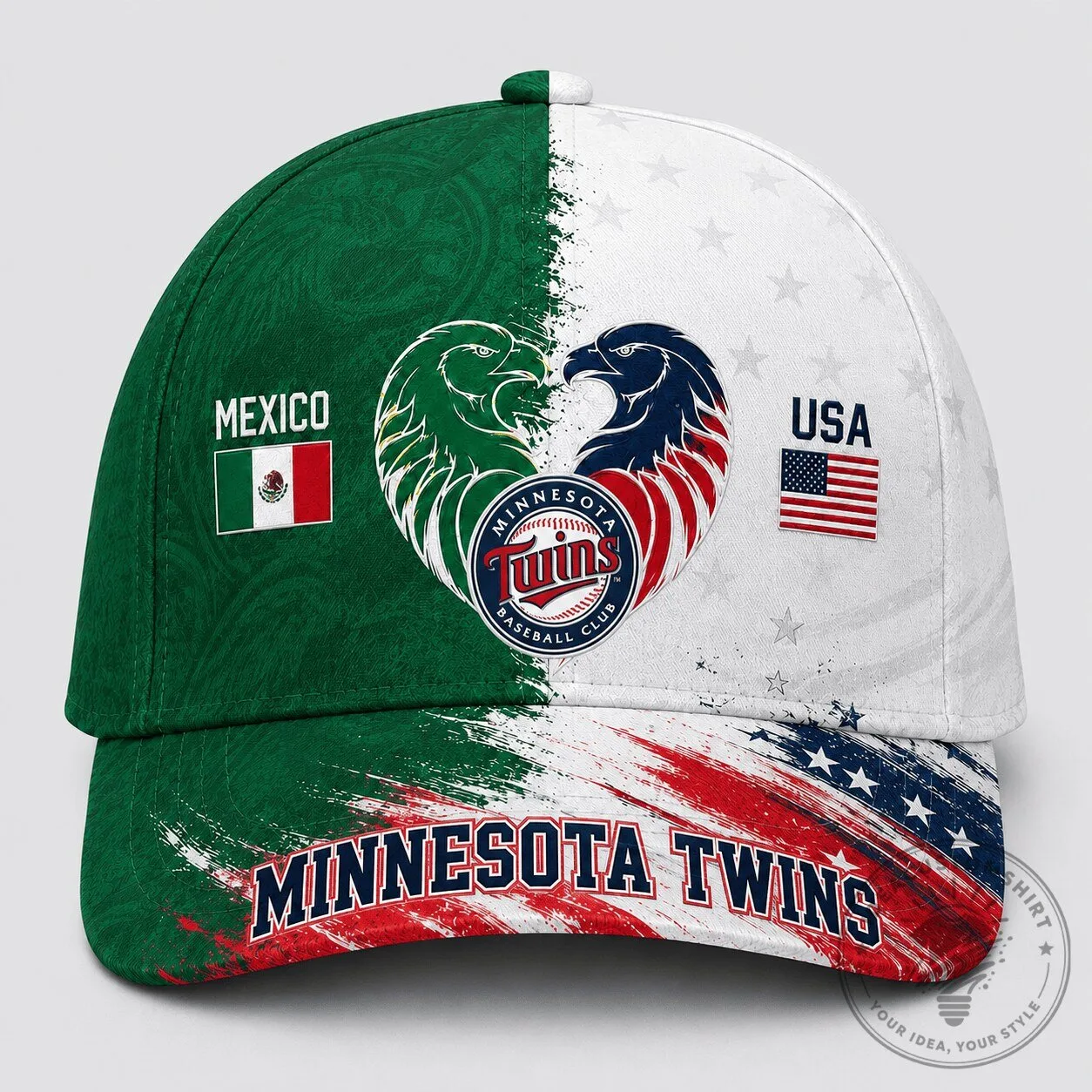 Minnesota Twins Baseball Club Mexico USA Dual Pride Cap Hat