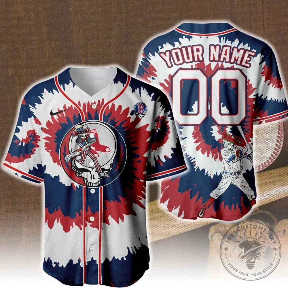Boston Red Sox Grateful Dead Steal Your Face Baseball Jersey