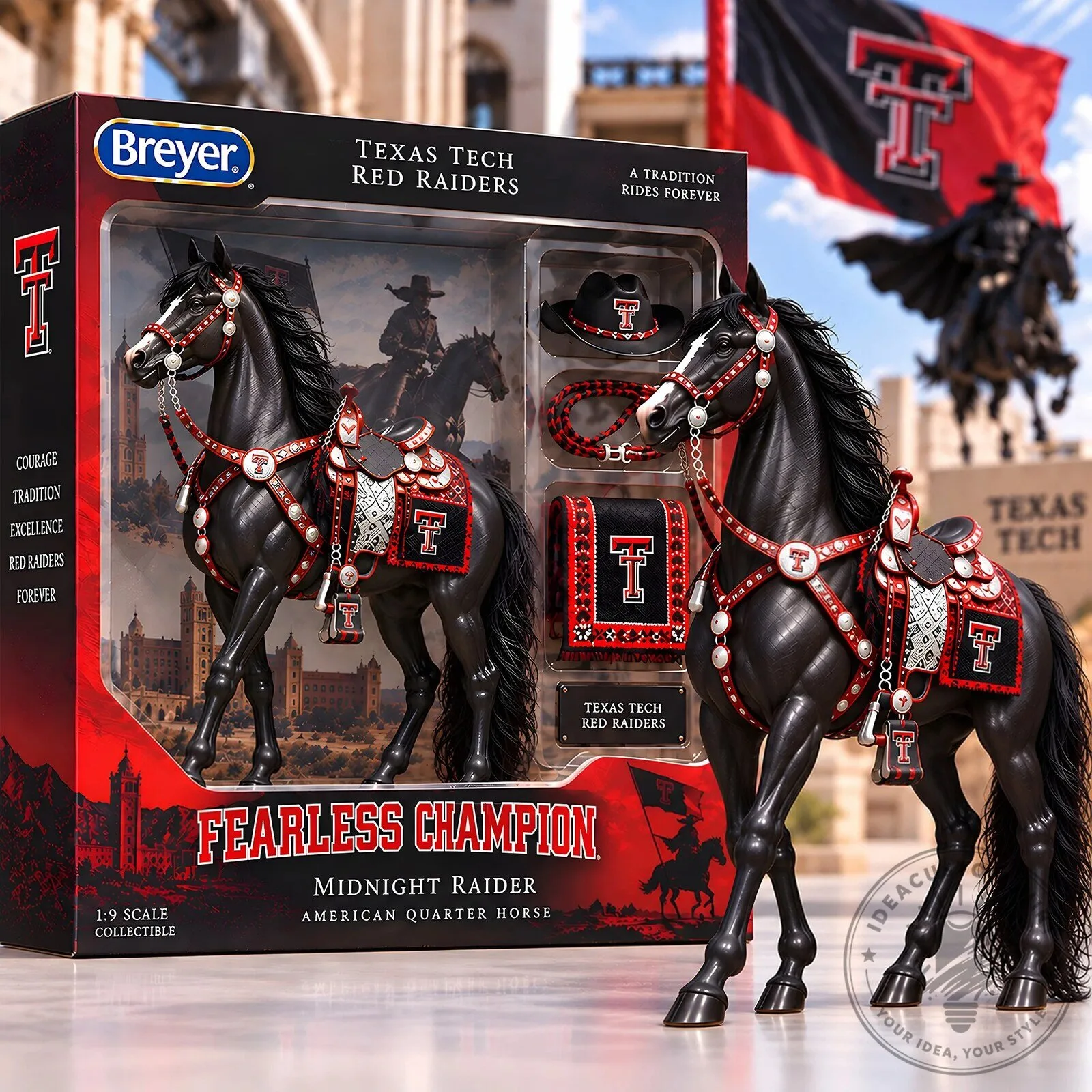 Texas Tech Red Raiders Fearless Champion Midnight Raider Horse Figurine