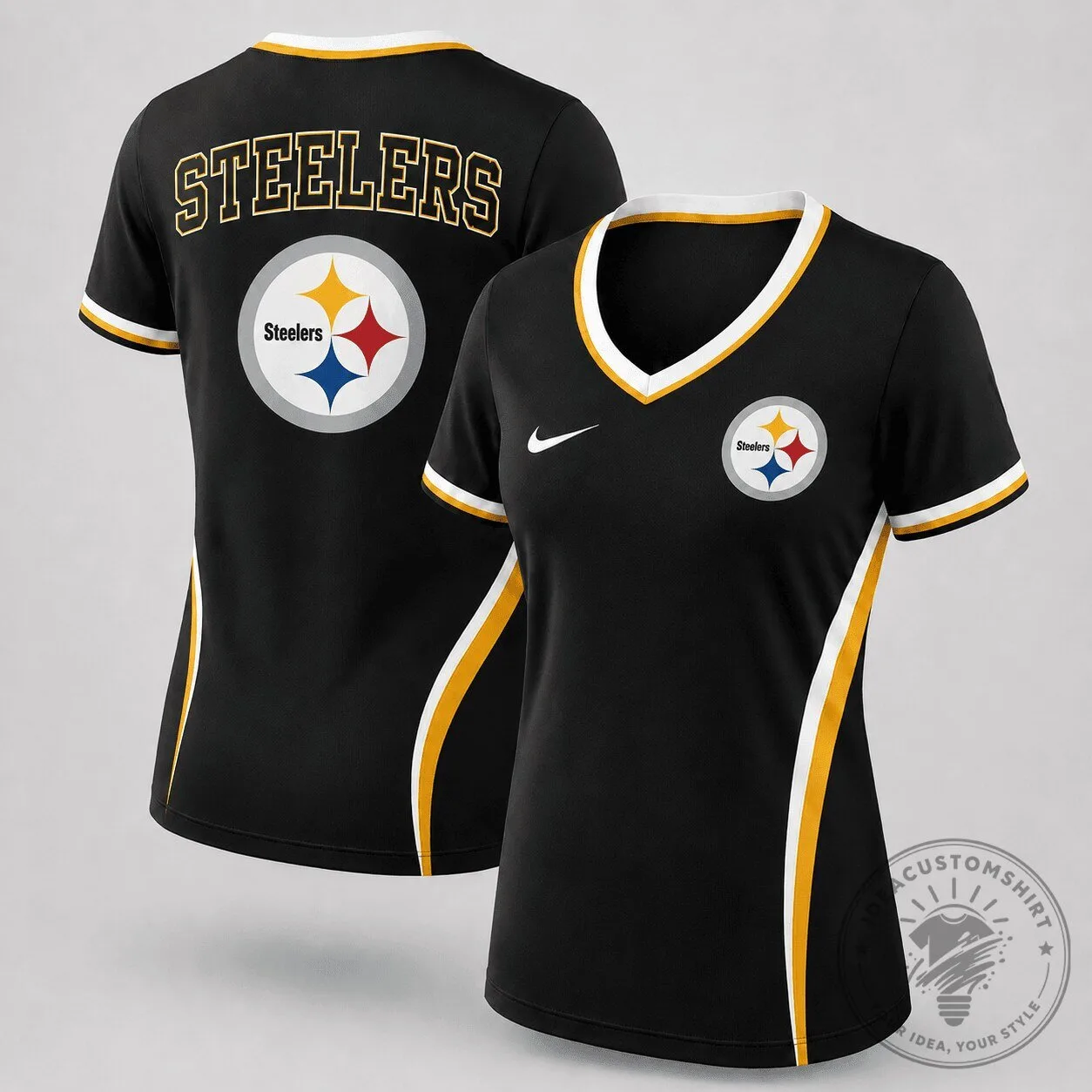 Pittsburgh Steelers NFL Fan Apparel Women's V-Neck Performance T-Shirt