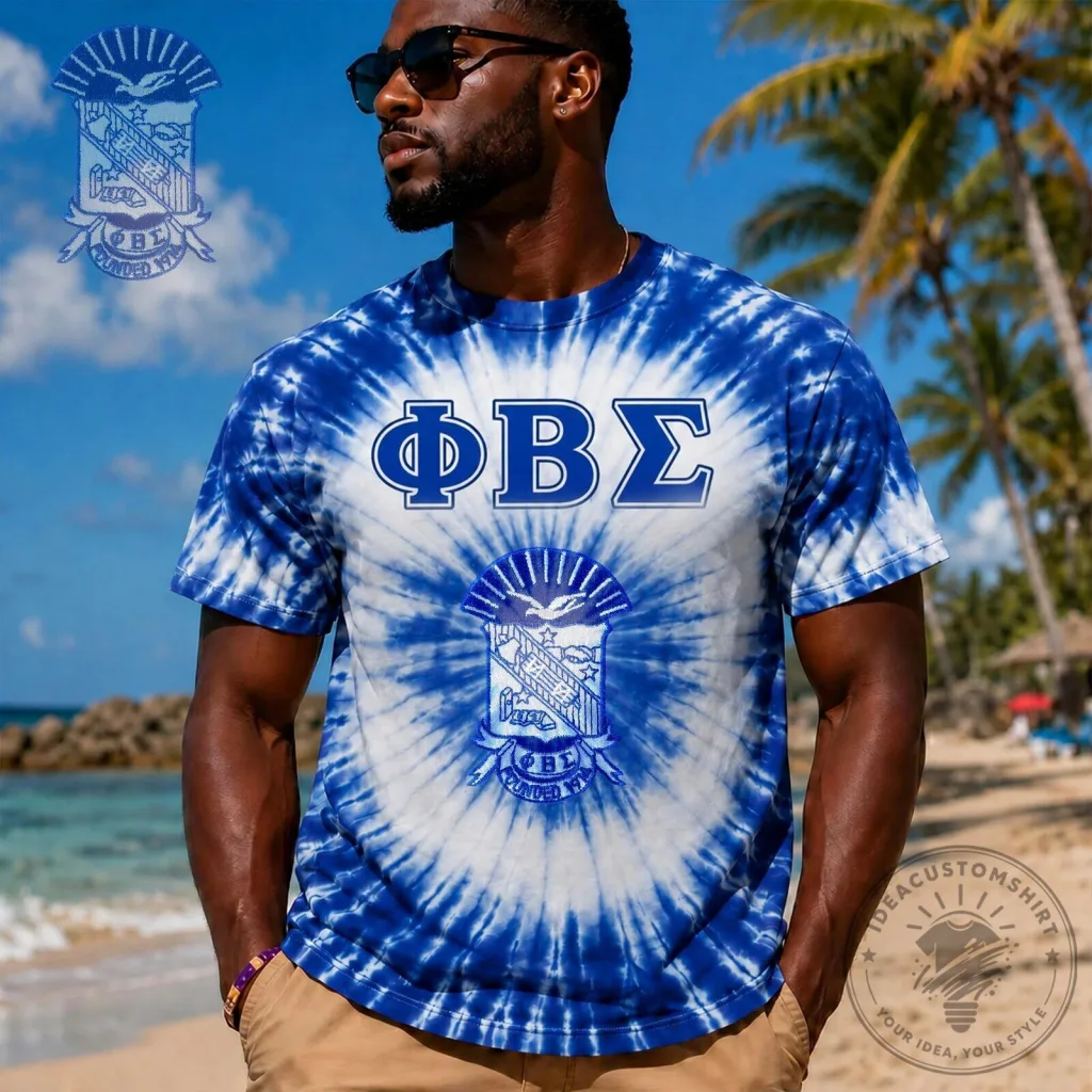 Phi Beta Sigma Fraternity Blue Tie Dye T-Shirt 28 Phi Beta Sigma Fraternity Blue Tie Dye T-Shirt