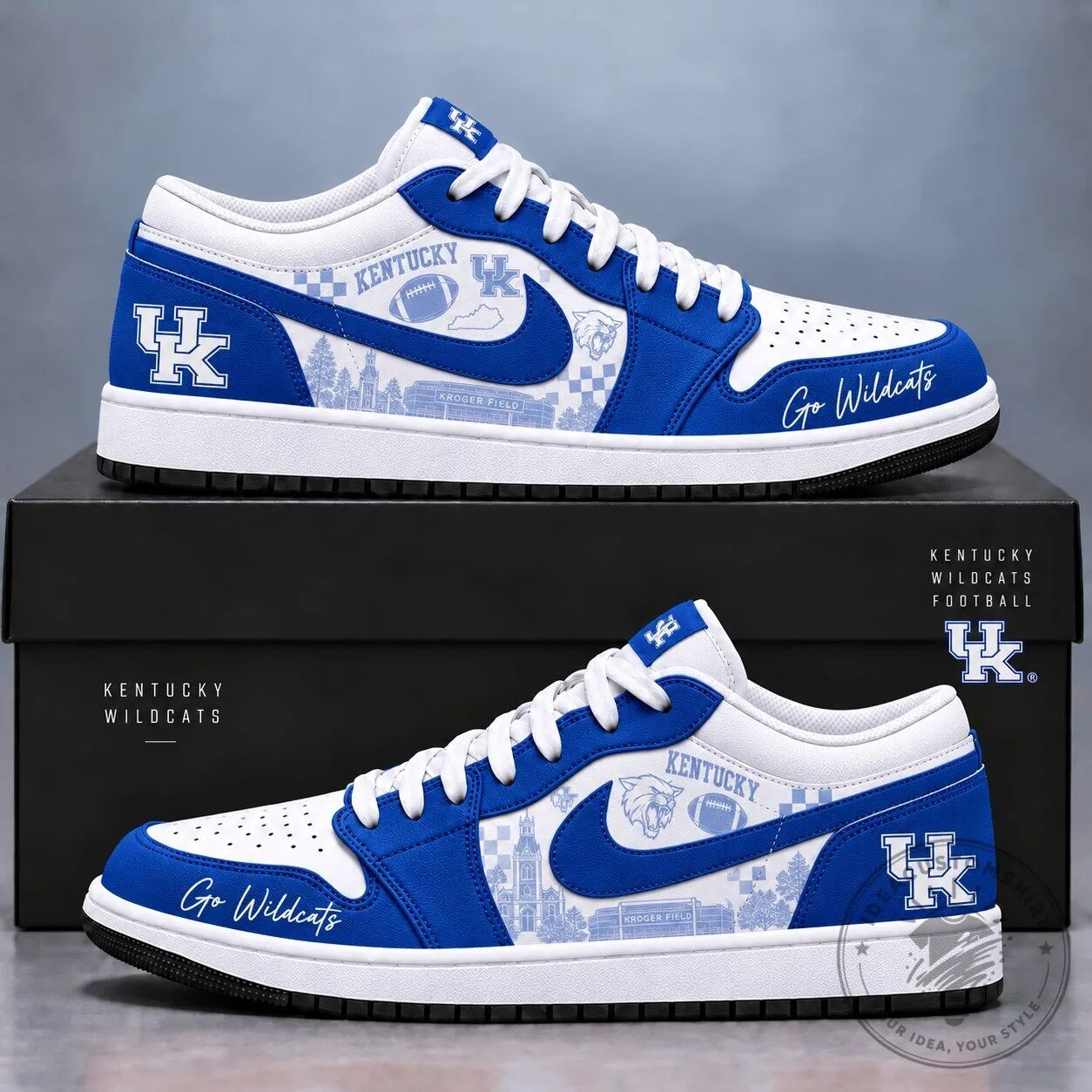 Kentucky Wildcats Football Team Custom Printed Low Top Sneakers