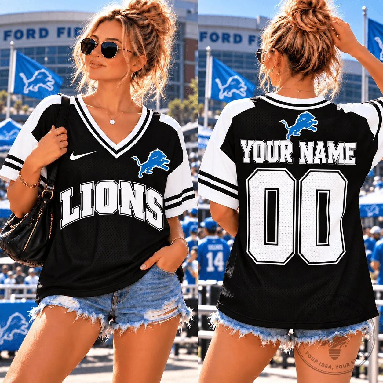 Detroit Lions Personalized Football Game Day Jersey
