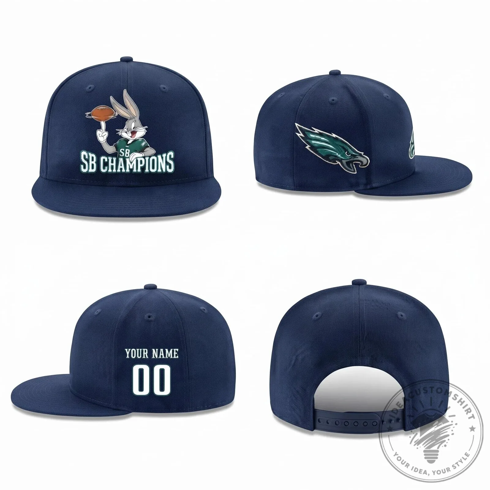 Philadelphia Eagles Bugs Bunny Super Bowl Champions Personalized Snapback Cap Hat 10 Philadelphia Eagles Bugs Bunny Super Bowl Champions Personalized Snapback Cap Hat