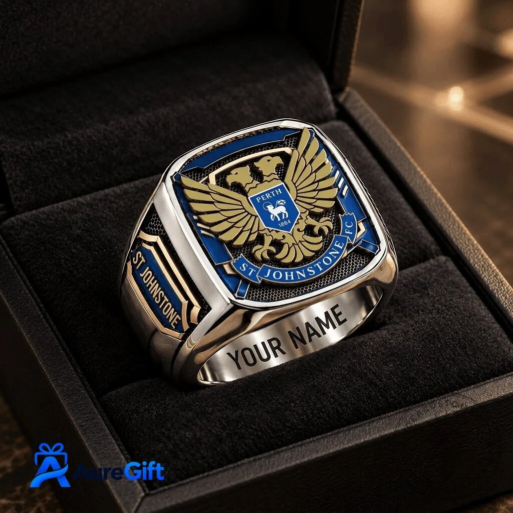 St Johnstone Football Club Scottish Premiership Custom Engraved Fan Ring 1 St Johnstone Football Club Scottish Premiership Custom Engraved Fan Ring