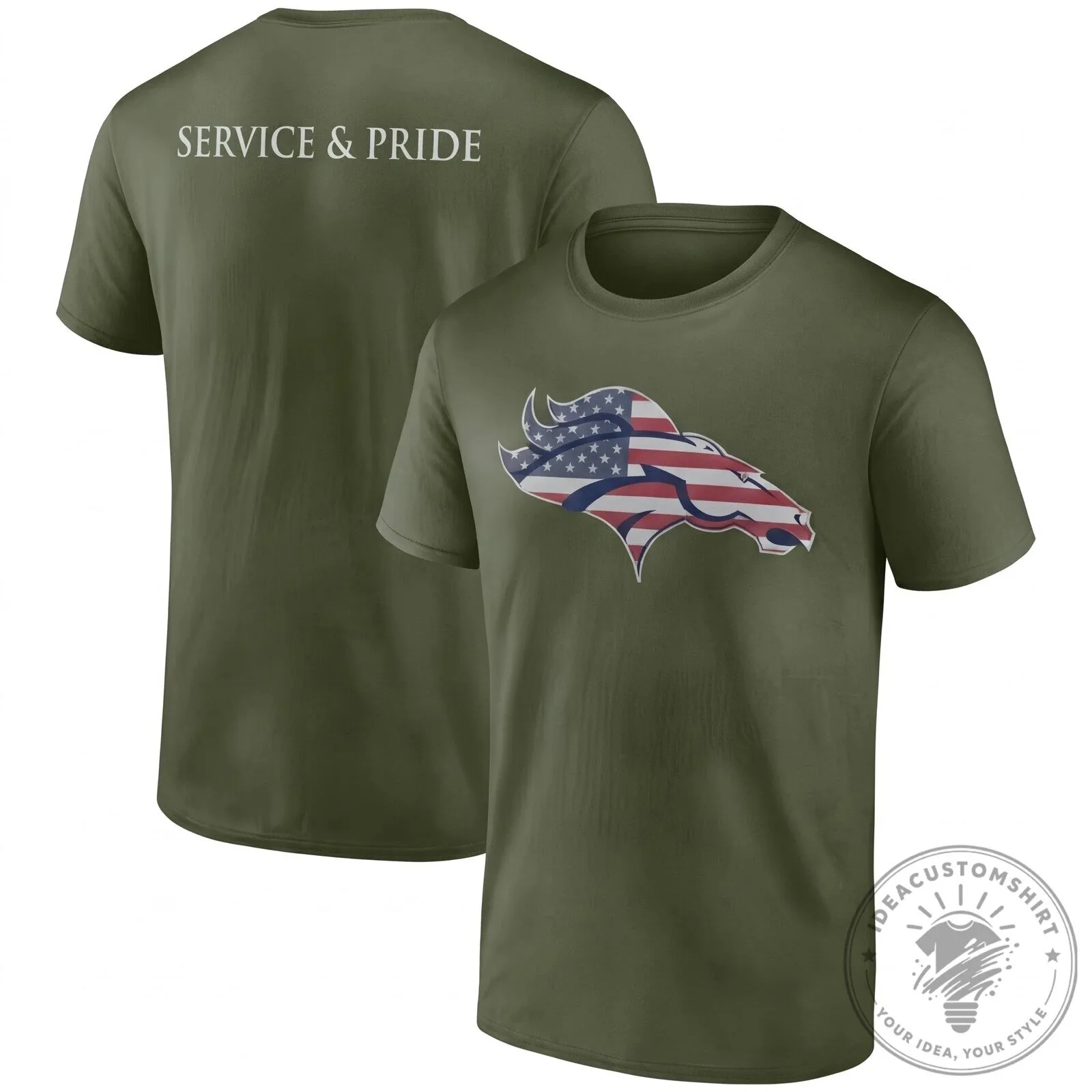 Denver Broncos Salute To Service Military Green T-Shirt