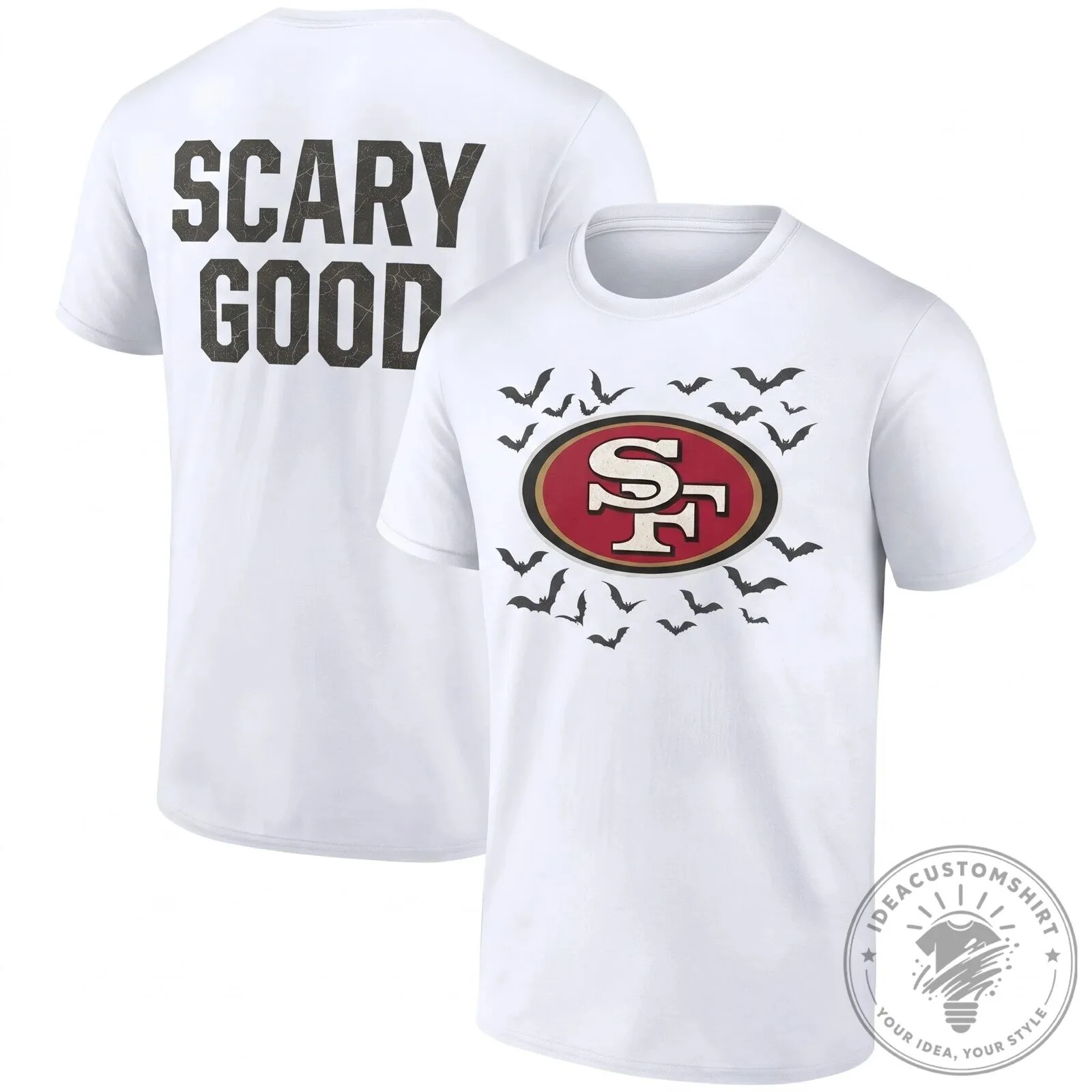 San Francisco 49ers Halloween Scary Good Bats Football Team T-Shirt 10 San Francisco 49ers Halloween Scary Good Bats Football Team T-Shirt