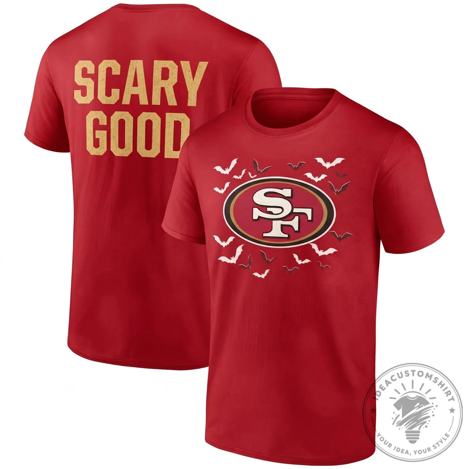 San Francisco 49ers Halloween Scary Good Bats Football Team T-Shirt 12 San Francisco 49ers Halloween Scary Good Bats Football Team T-Shirt