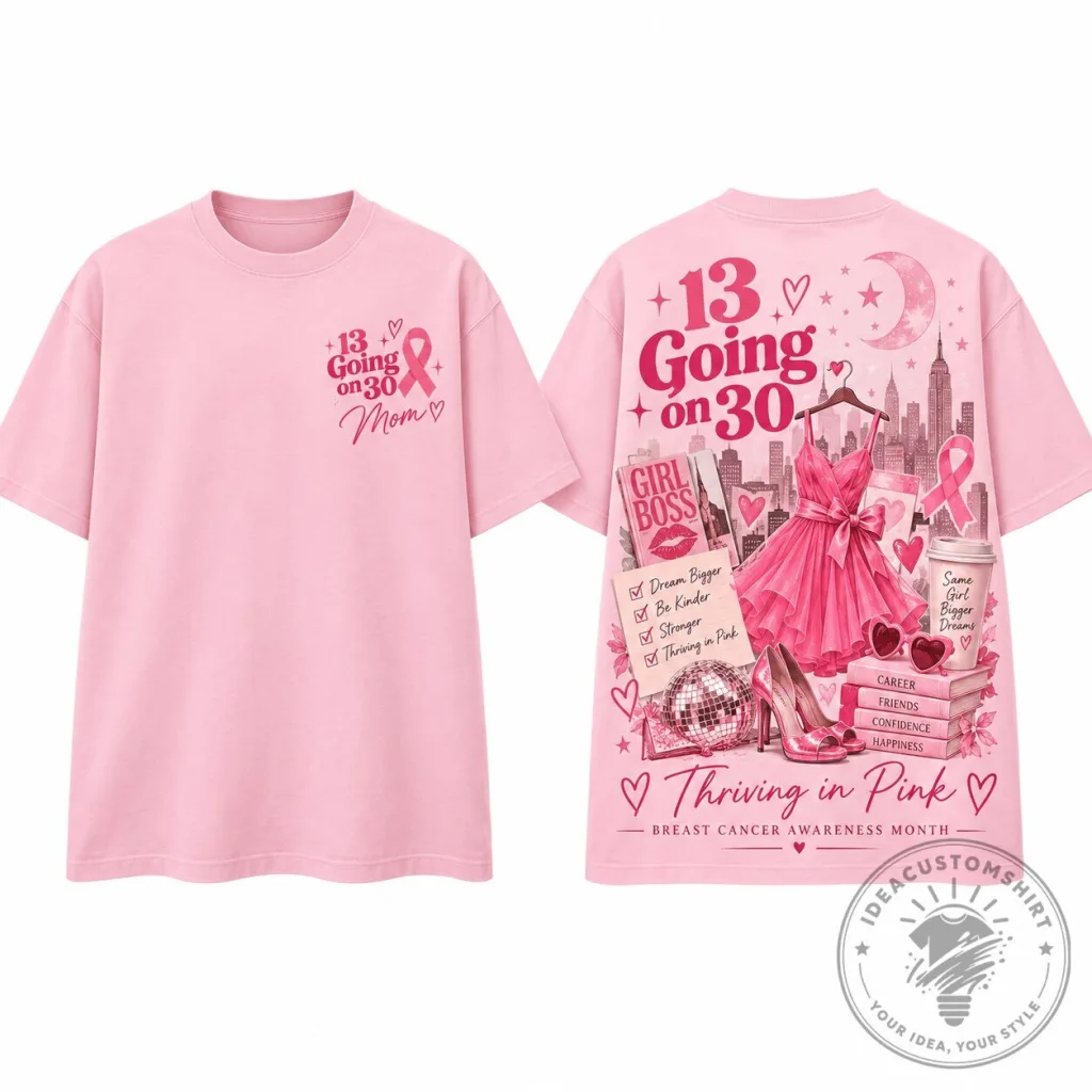 Thriving In Pink Breast Cancer Awareness Month Graphic T-Shirt Thriving In Pink Breast Cancer Awareness Month Graphic T-Shirt