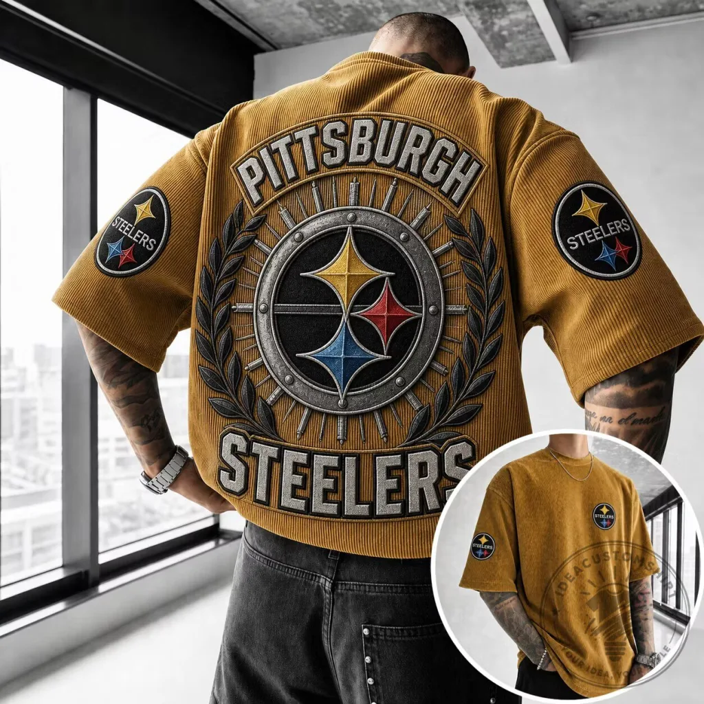 Pittsburgh Football Steelers Team Logo Vintage Corduroy T-Shirt Pittsburgh Football Steelers Team Logo Vintage Corduroy T-Shirt