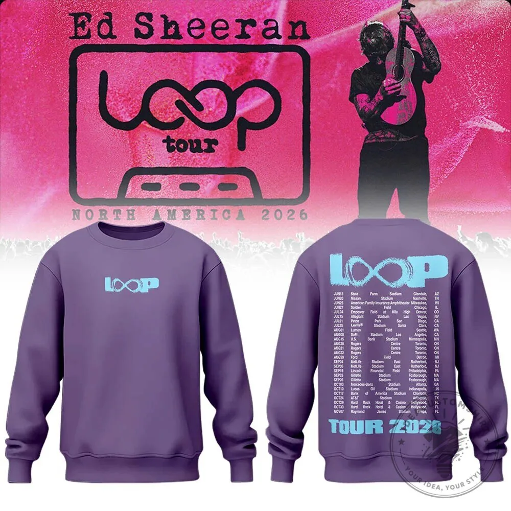 Ed Sheeran Loop Tour North America 2026 Purple Sweatshirt