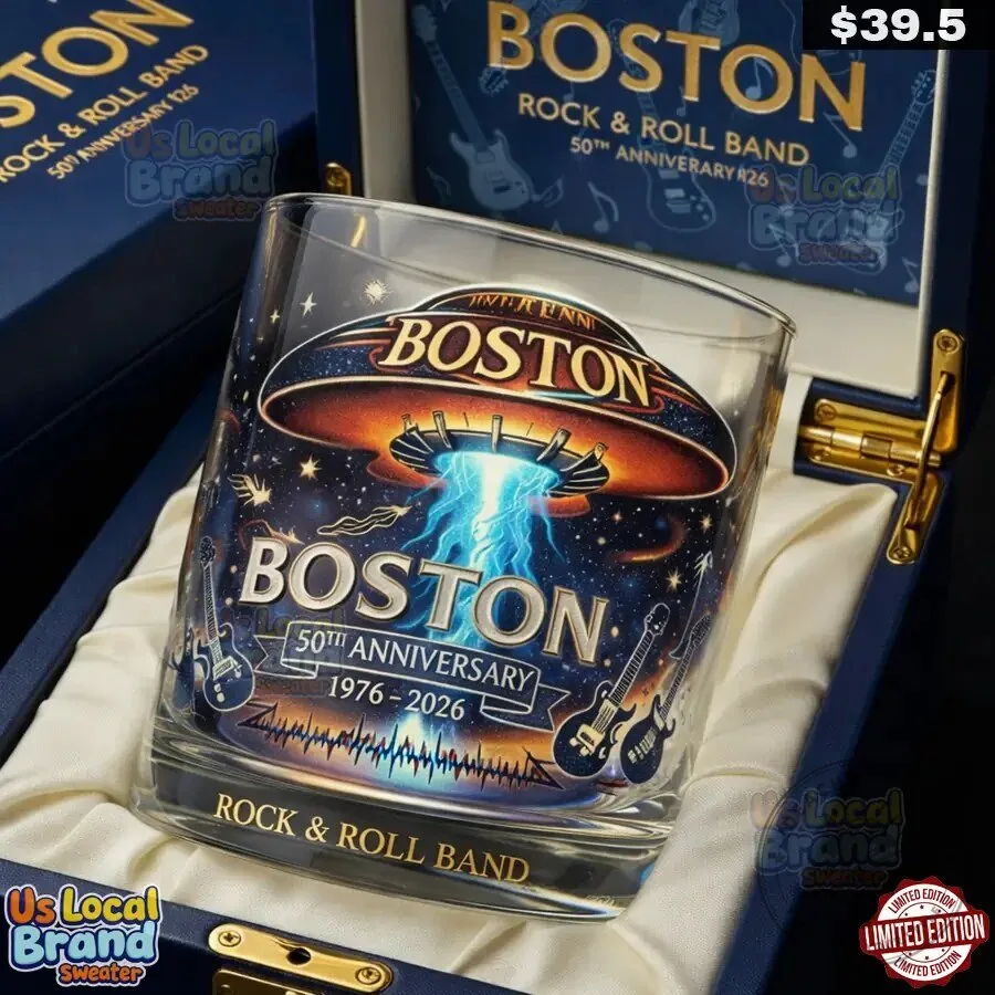 Boston Band 50th Anniversary 1976-2026 Rock and Roll Whiskey Glass 7 Boston Band 50th Anniversary 1976-2026 Rock and Roll Whiskey Glass