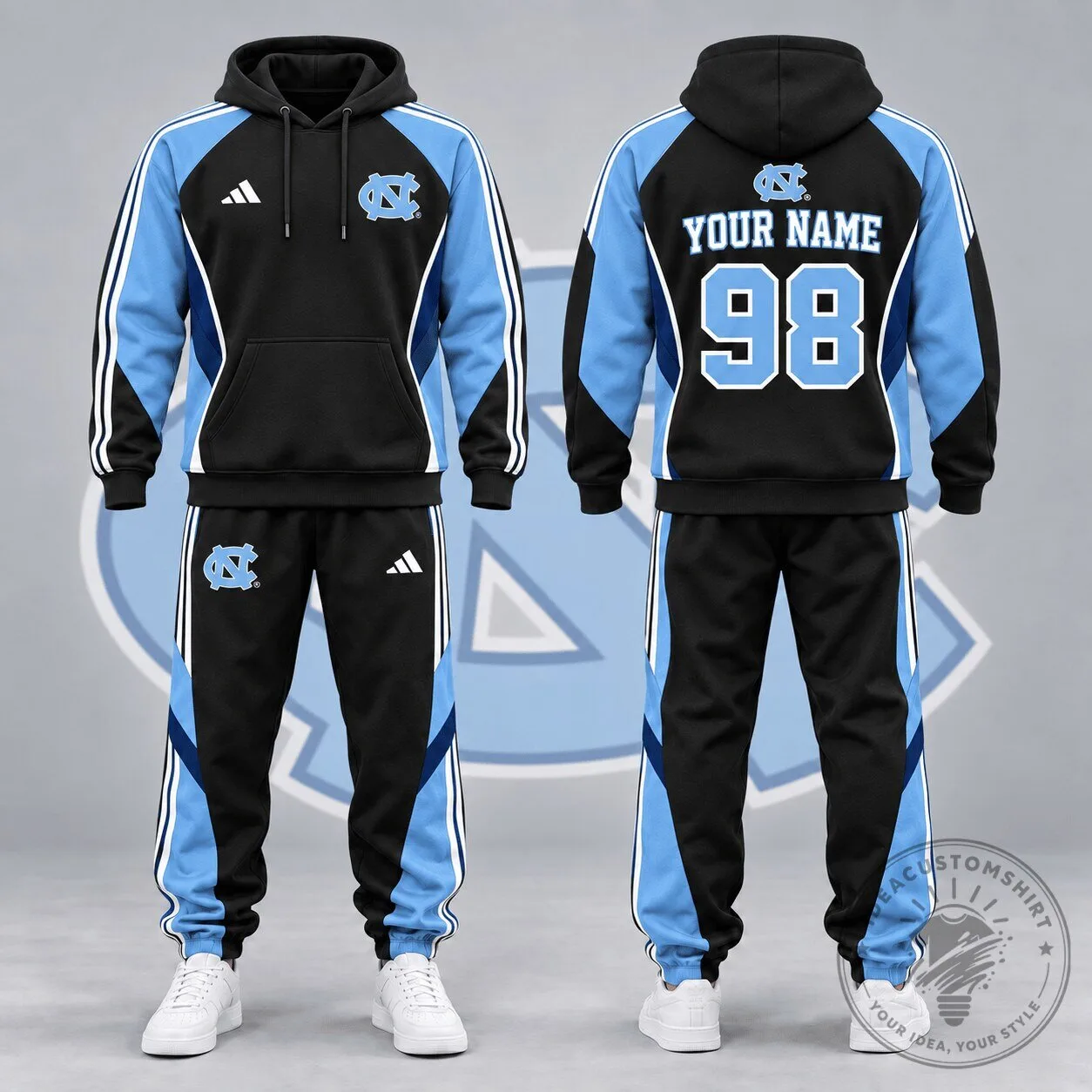 North Carolina Tar Heels Personalized Game Day Performance Hoodie and Jogger Set