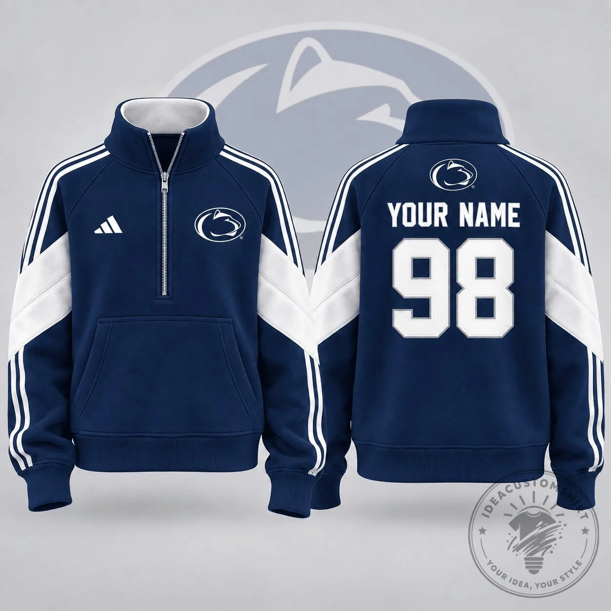 Penn State Nittany Lions Personalized Quarter Zip Sweatshirt