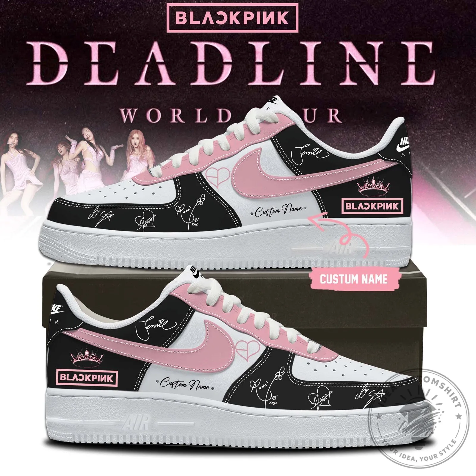 Blackpink Deadline World Tour Custom Name Sneakers Shoes