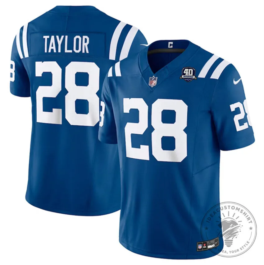 Jonathan Taylor Indianapolis Colts Blue 40th Anniversary Football Jersey