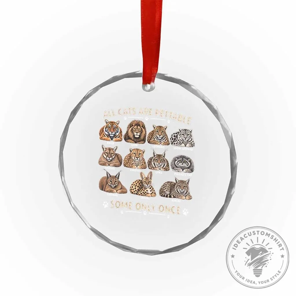 Funny All Cats Are Pettable Some Only Once Big Cats Lover Crystal Ornament 10 Funny All Cats Are Pettable Some Only Once Big Cats Lover Crystal Ornament
