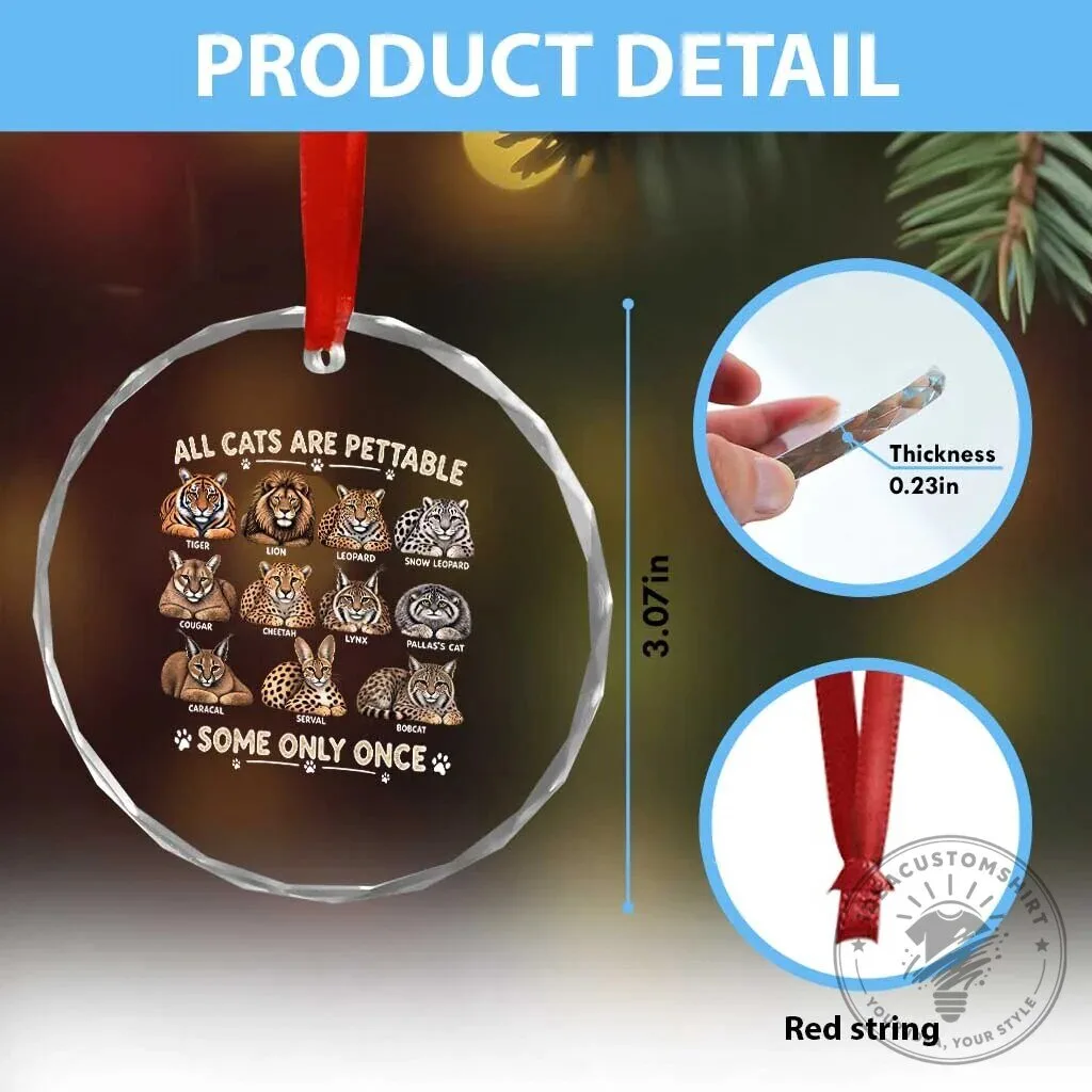 Funny All Cats Are Pettable Some Only Once Big Cats Lover Crystal Ornament 13 Funny All Cats Are Pettable Some Only Once Big Cats Lover Crystal Ornament