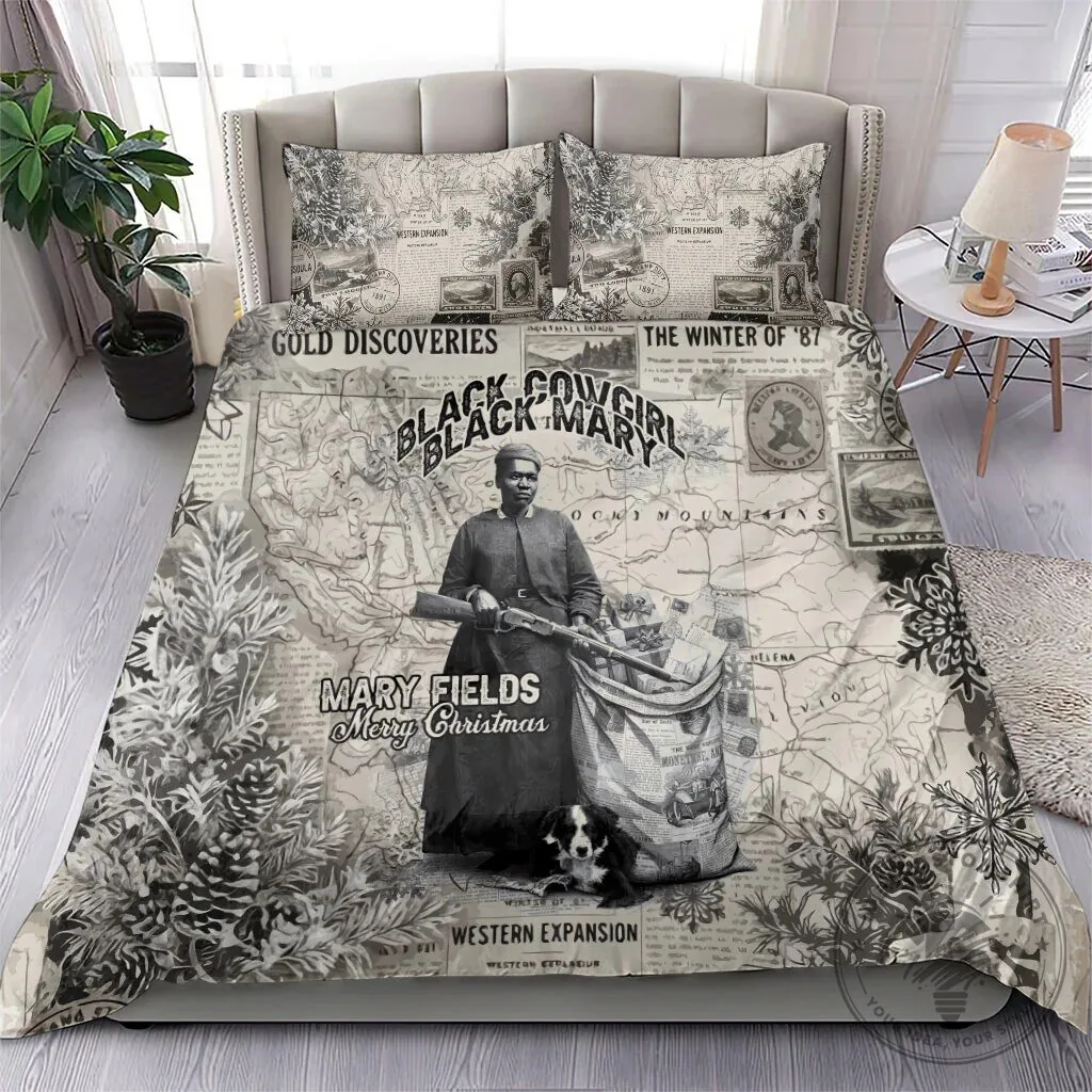 Mary Fields Black Cowgirl Vintage Western Map Christmas Bedding Set 10 Mary Fields Black Cowgirl Vintage Western Map Christmas Bedding Set
