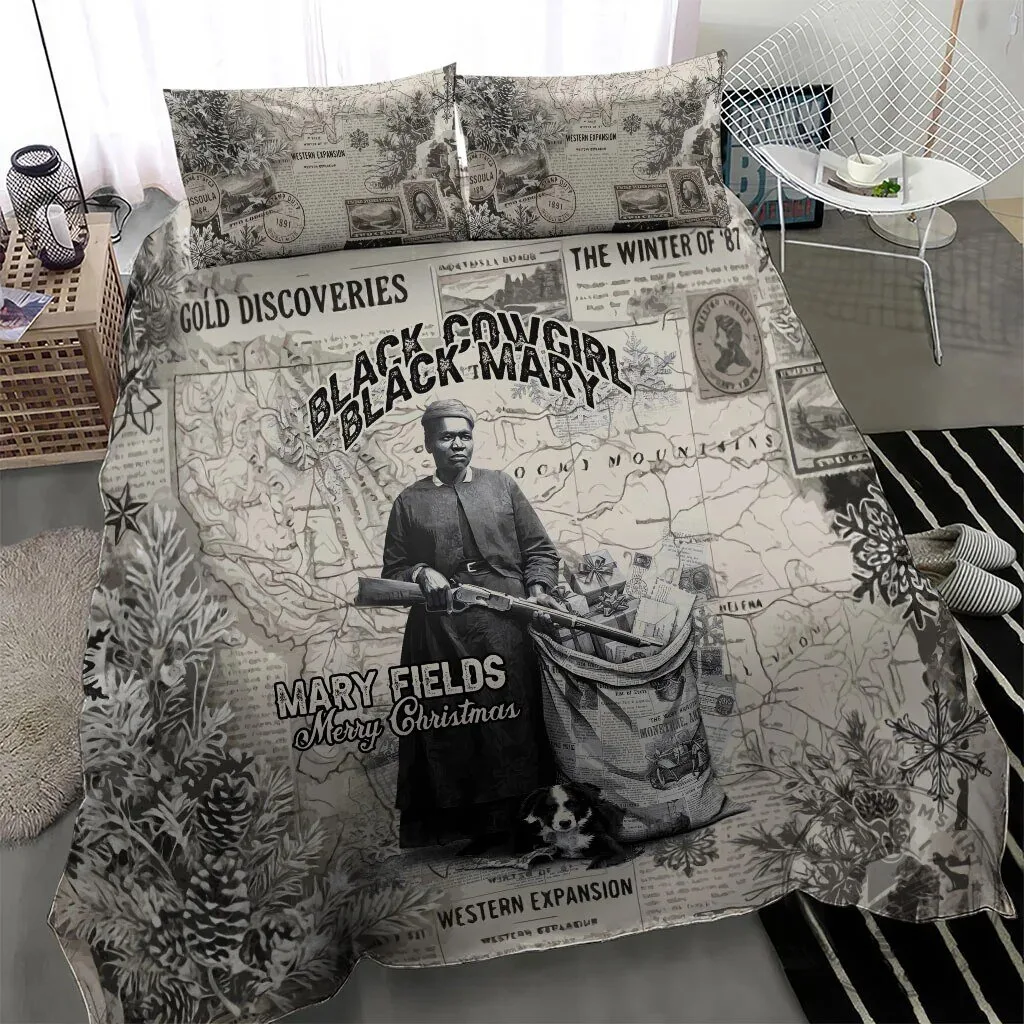 Mary Fields Black Cowgirl Vintage Western Map Christmas Bedding Set 11 Mary Fields Black Cowgirl Vintage Western Map Christmas Bedding Set