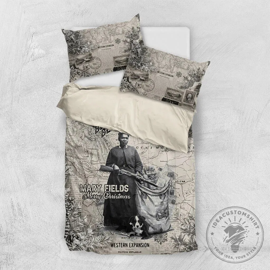 Mary Fields Black Cowgirl Vintage Western Map Christmas Bedding Set 13 Mary Fields Black Cowgirl Vintage Western Map Christmas Bedding Set