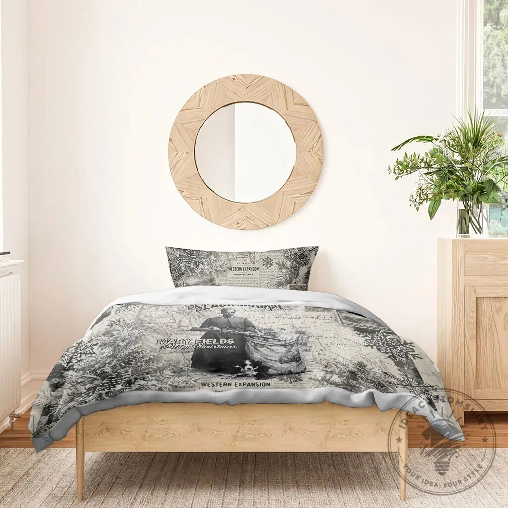 Mary Fields Black Cowgirl Vintage Western Map Christmas Bedding Set 15 Mary Fields Black Cowgirl Vintage Western Map Christmas Bedding Set