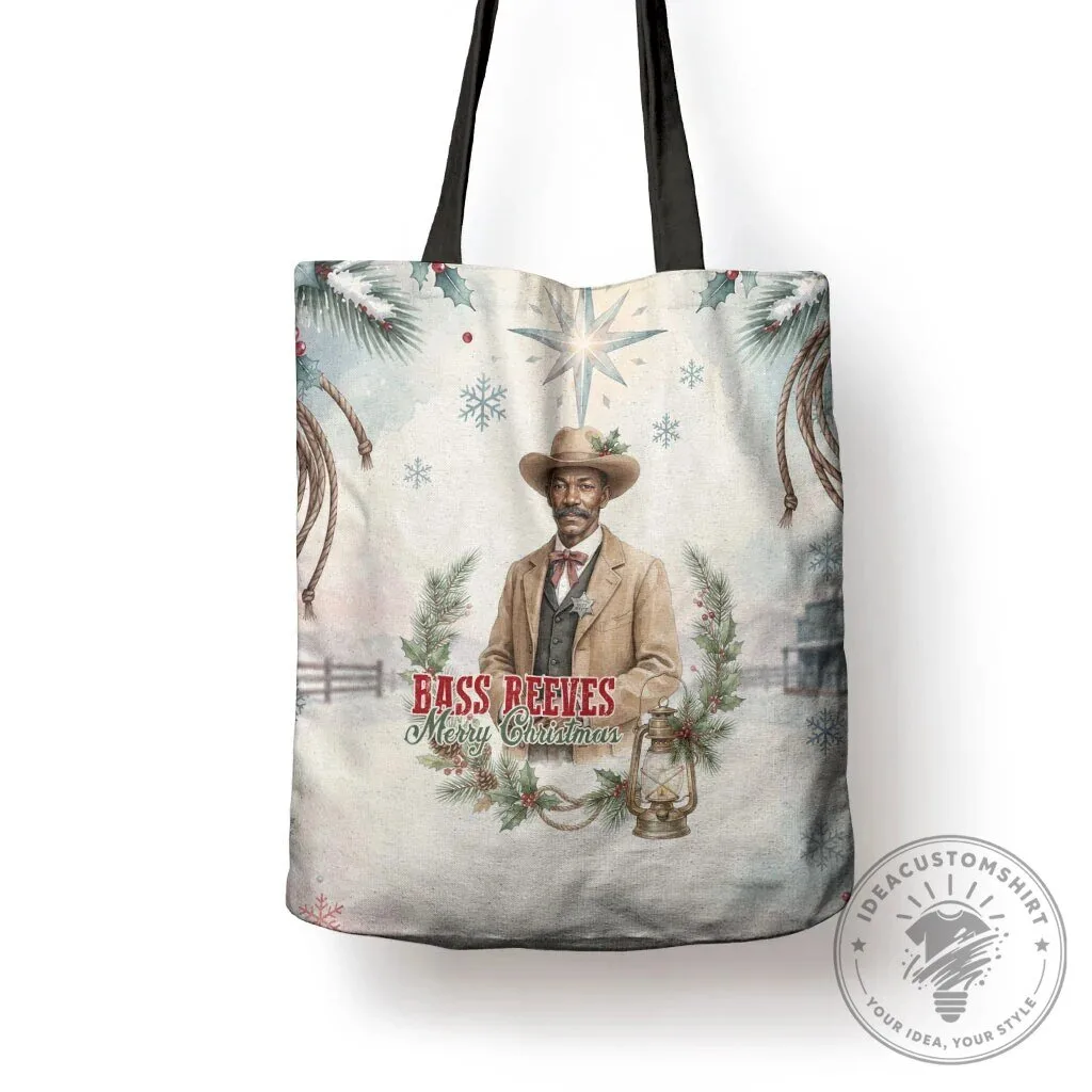 Bass Reeves Merry Christmas Old West Deputy Lawman Winter Holiday Tote Bag