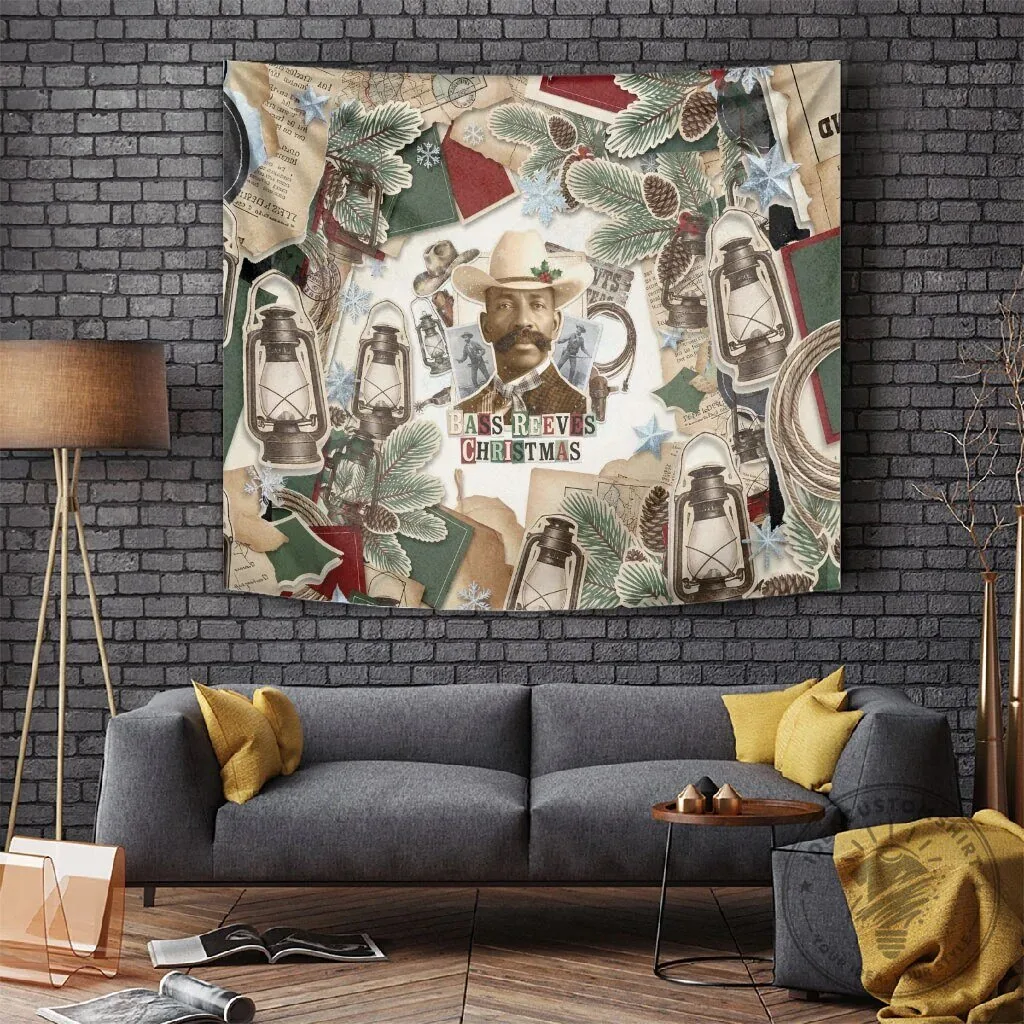 Bass Reeves Christmas Old West Marshal Frontier Collage Vintage Wall Tapestry 5 Bass Reeves Christmas Old West Marshal Frontier Collage Vintage Wall Tapestry