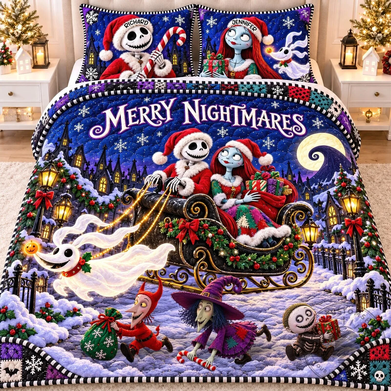 Nightmare Before Christmas Merry Nightmares Quilt Bedding Set
