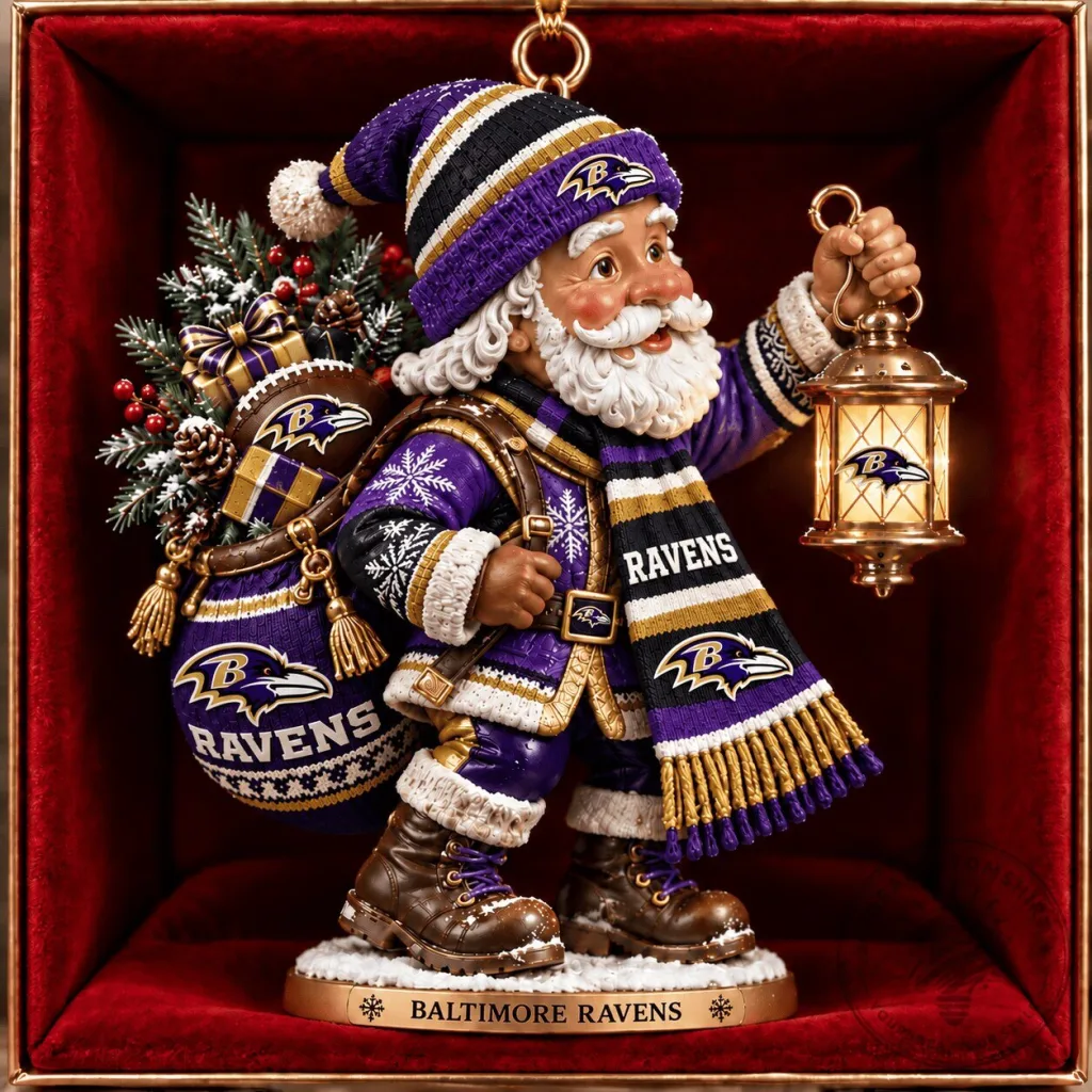 Baltimore Ravens Santa Claus Christmas Ornament Figurine Baltimore Ravens Santa Claus Christmas Ornament Figurine