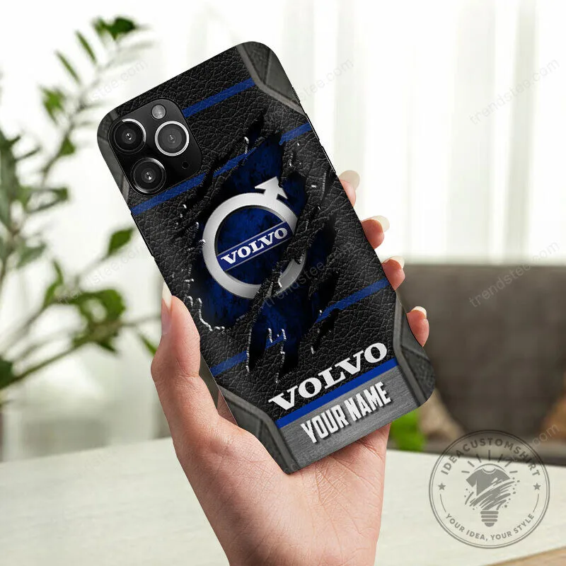 Volvo Car Logo Custom Name Black Blue Stripe Design Phone Case 8 Volvo Car Logo Custom Name Black Blue Stripe Design Phone Case