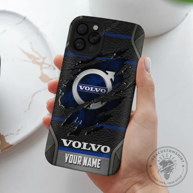 Volvo Car Logo Custom Name Black Blue Stripe Design Phone Case 9 Volvo Car Logo Custom Name Black Blue Stripe Design Phone Case
