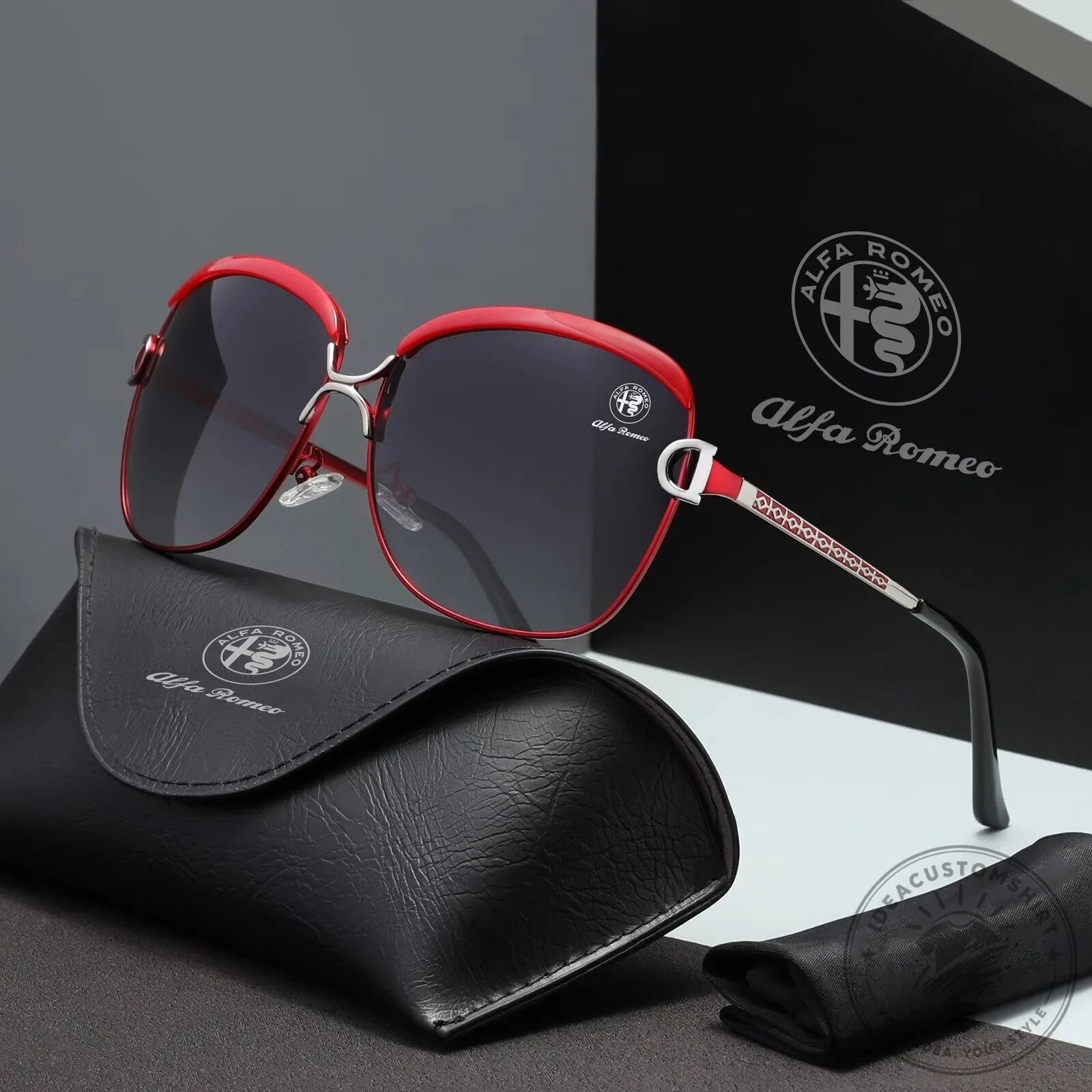 Alfa Romeo Red Frame Polarized UV400 Women's Sunglasses