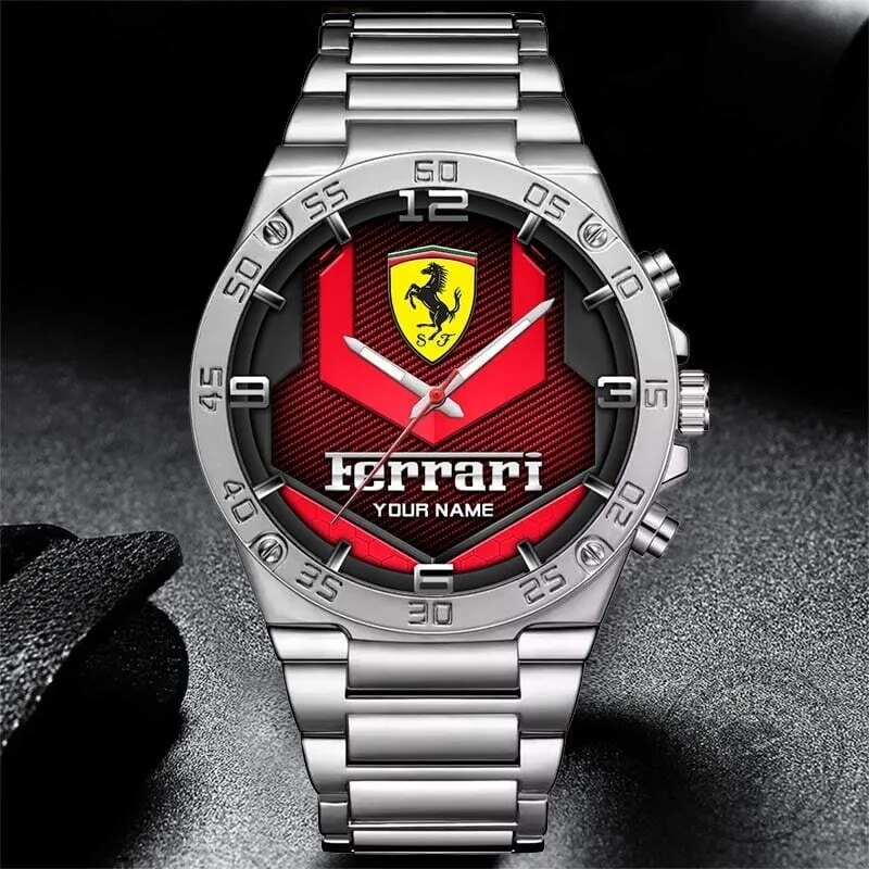 Elegant Fashion Design Stainless Steel Watch with Custom Name by Ferrari