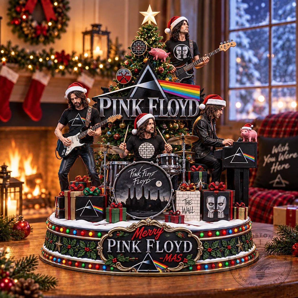 Pink Floyd Christmas Tree Band Musical Figurine Holiday Decoration