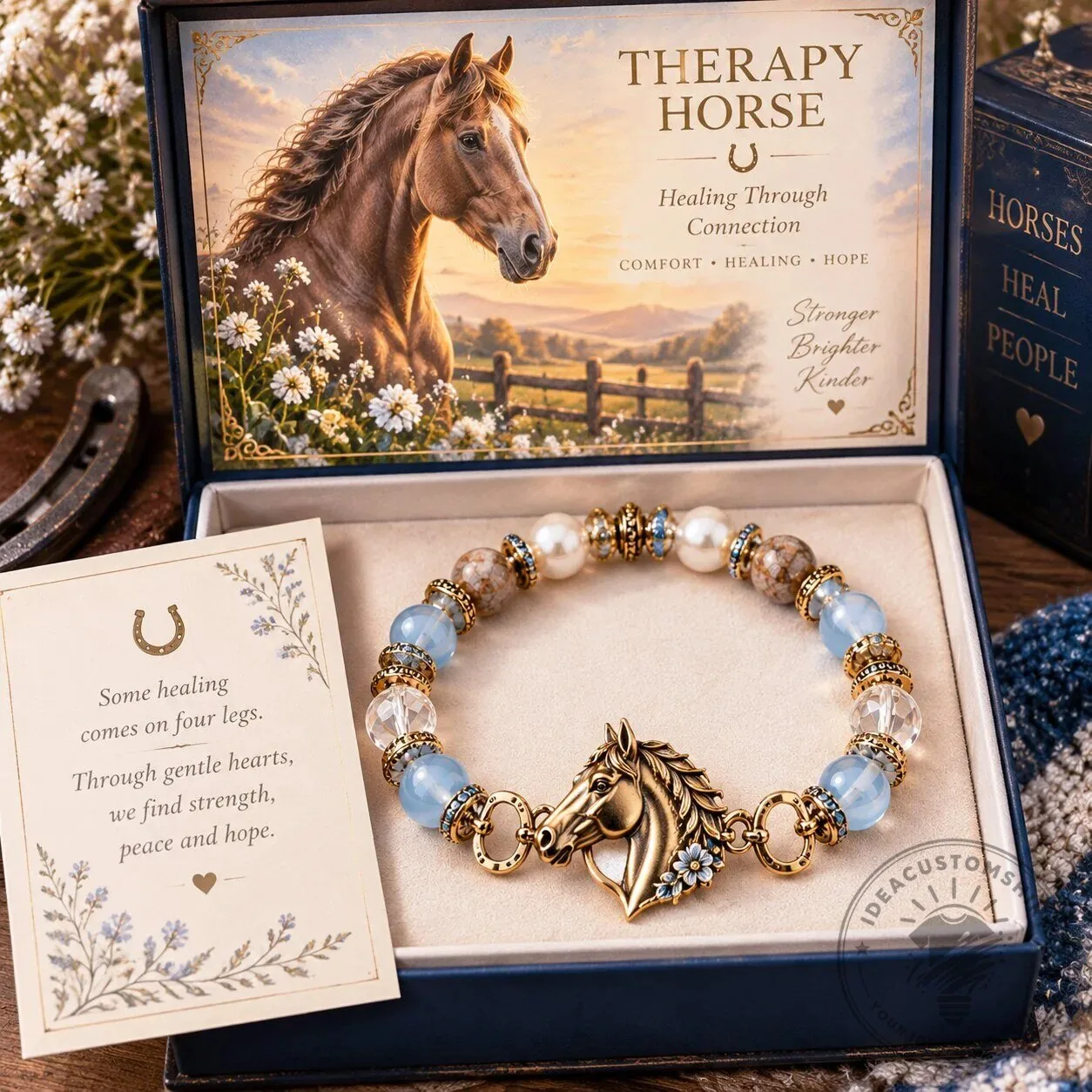 Therapy Horse Healing Through Connection Comfort Hope Beaded Bracelet 1 Therapy Horse Healing Through Connection Comfort Hope Beaded Bracelet