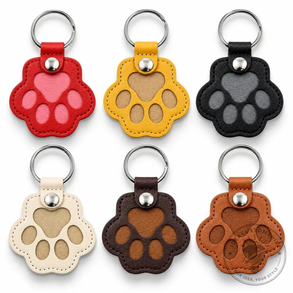 Pet Paw Print Photo Frame Keychain - Personalized Dog Cat Memorial Keepsake 1 Pet Paw Print Photo Frame Keychain - Personalized Dog Cat Memorial Keepsake