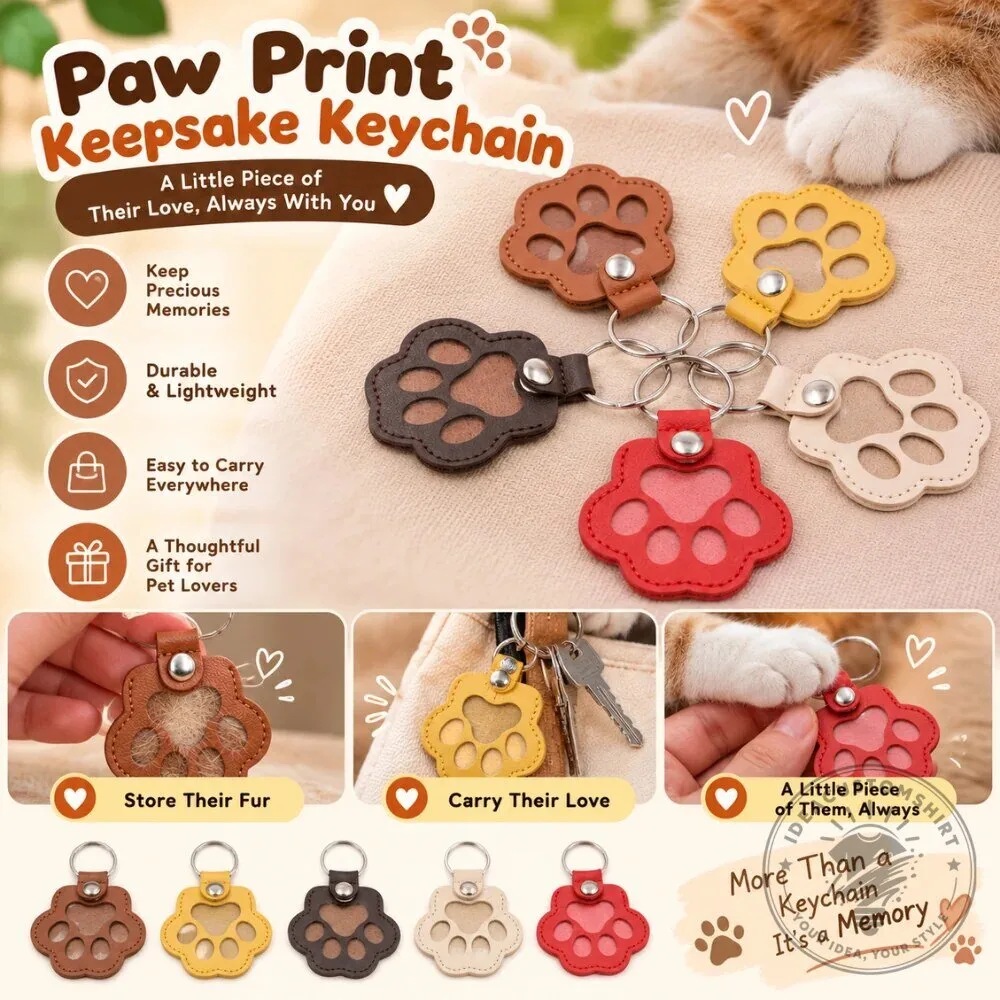 Pet Paw Print Photo Frame Keychain - Personalized Dog Cat Memorial Keepsake 14 Pet Paw Print Photo Frame Keychain - Personalized Dog Cat Memorial Keepsake